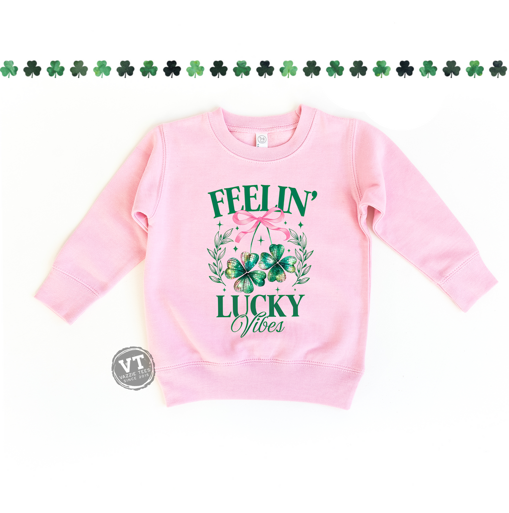 Feelin' Lucky Vibes Kids' Sweatshirt - Vazzie Tees