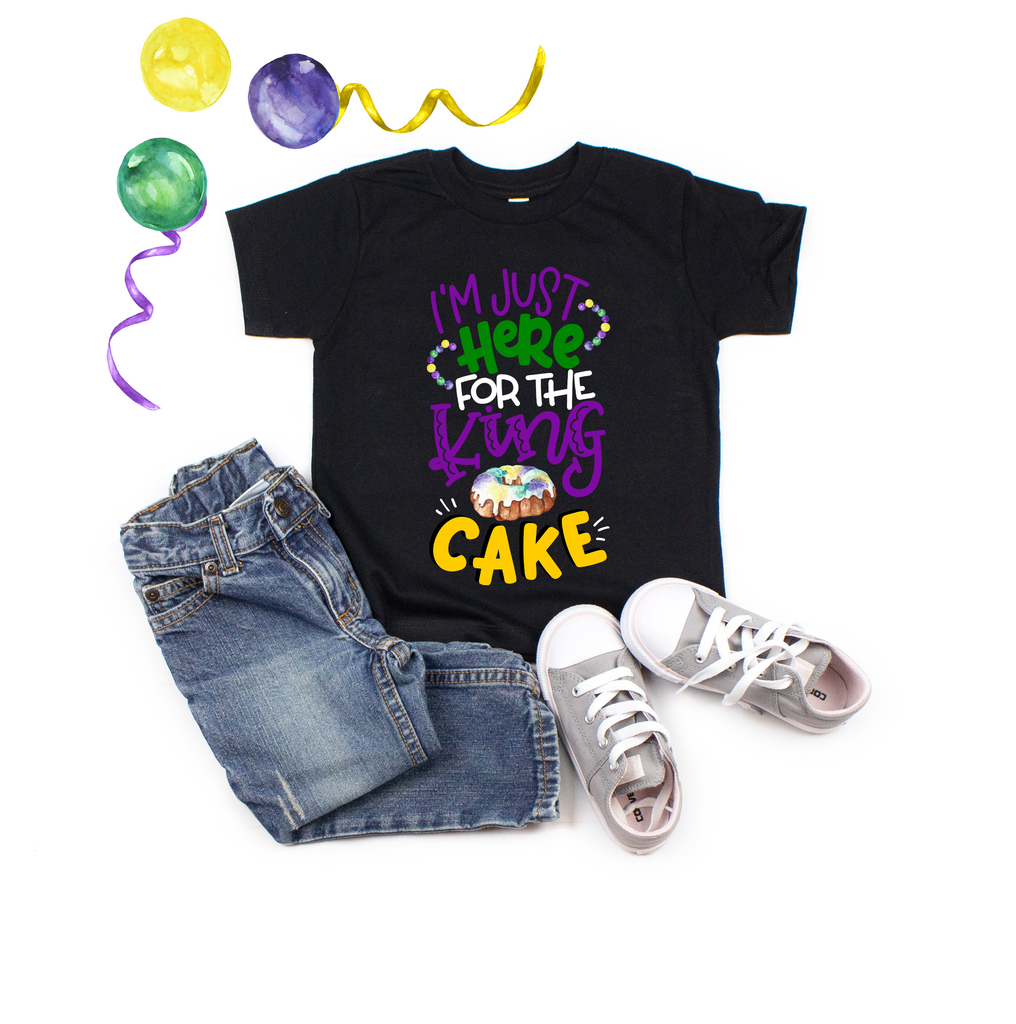 I'm Just Here for the King Cake - Kids - Vazzie Tees