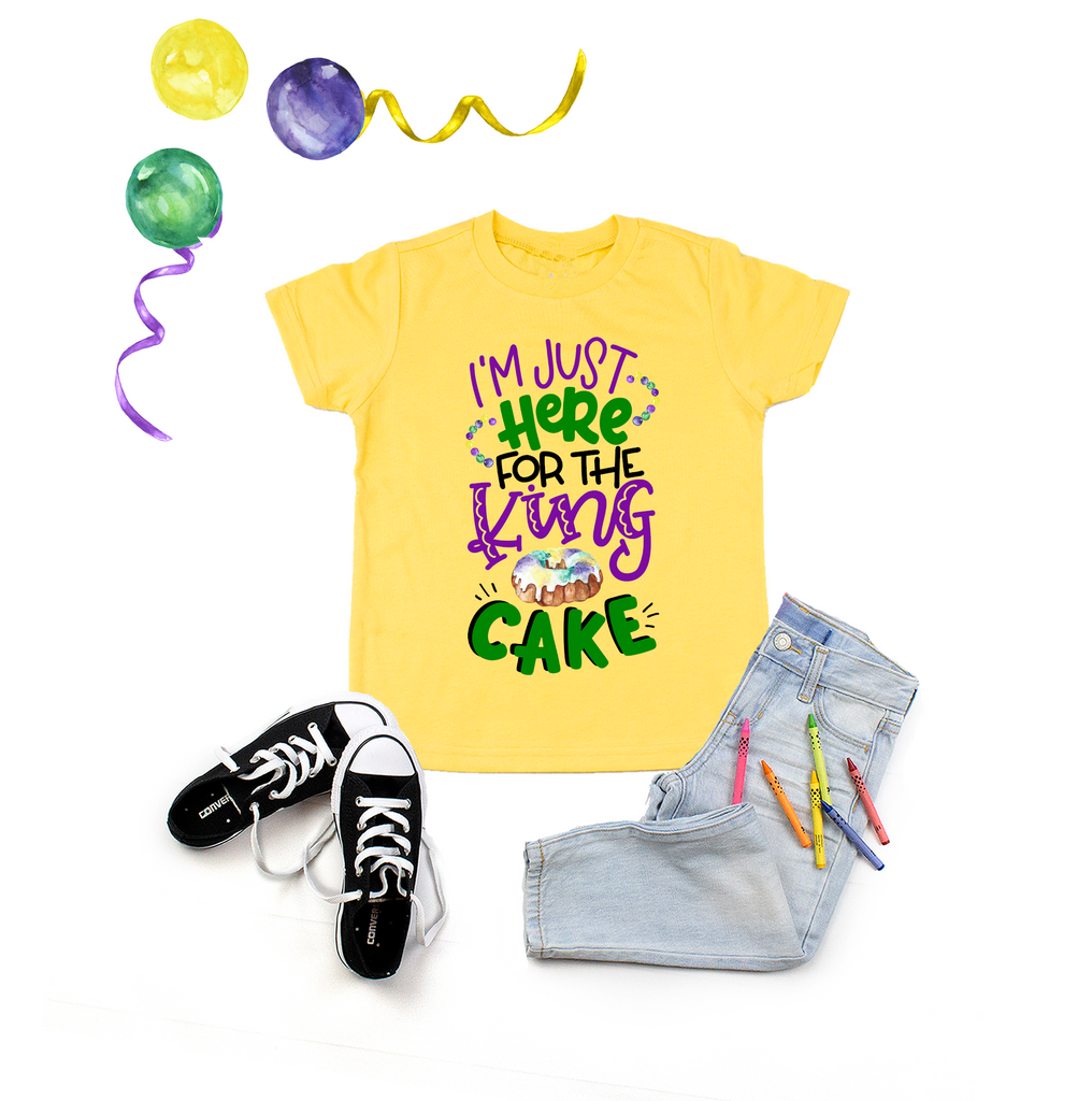 I'm Just Here for the King Cake - Kids - Vazzie Tees