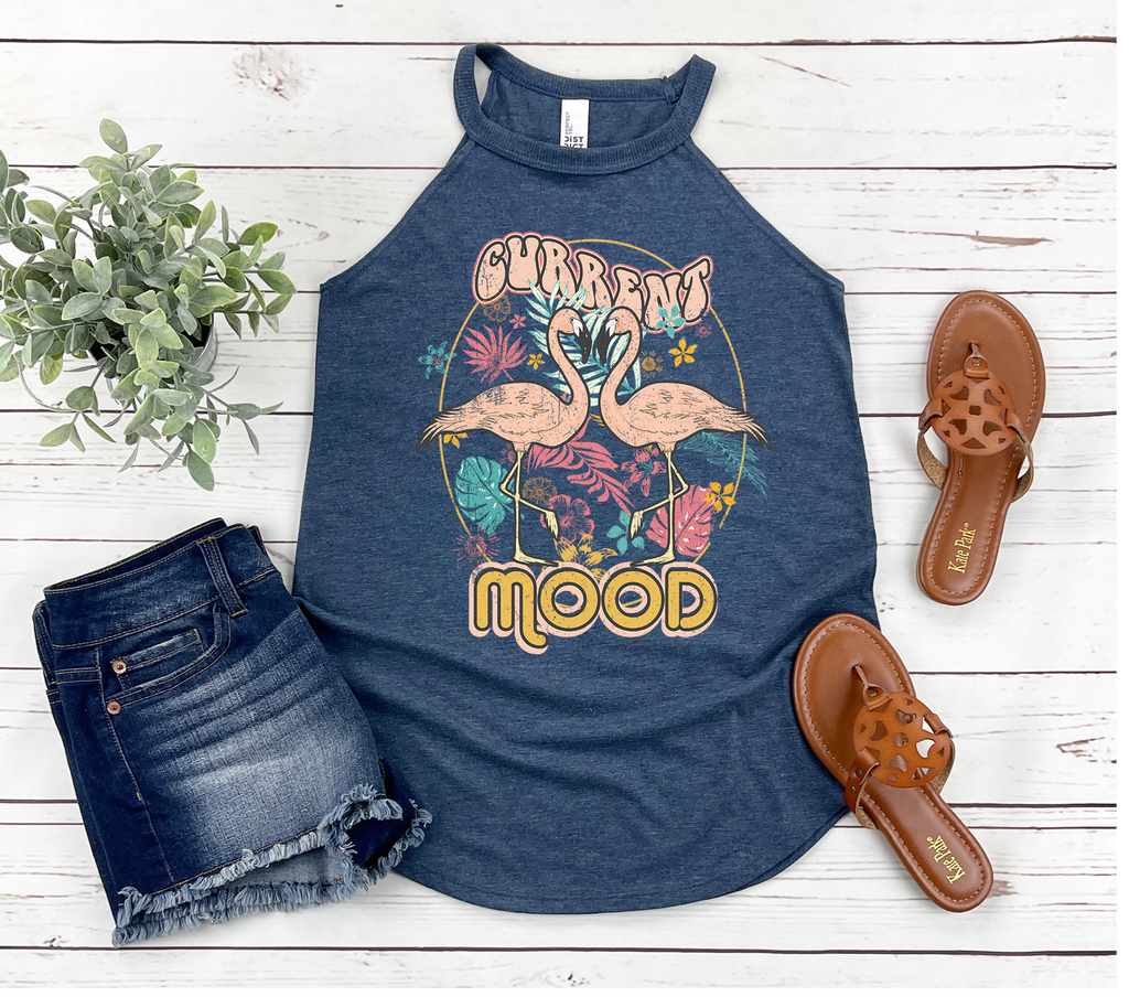 Current Mood Flamingo Rocker Tank Top