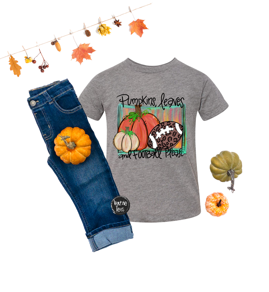 Pumpkin Leaves & Football Please Shirt - Vazzie Tees
