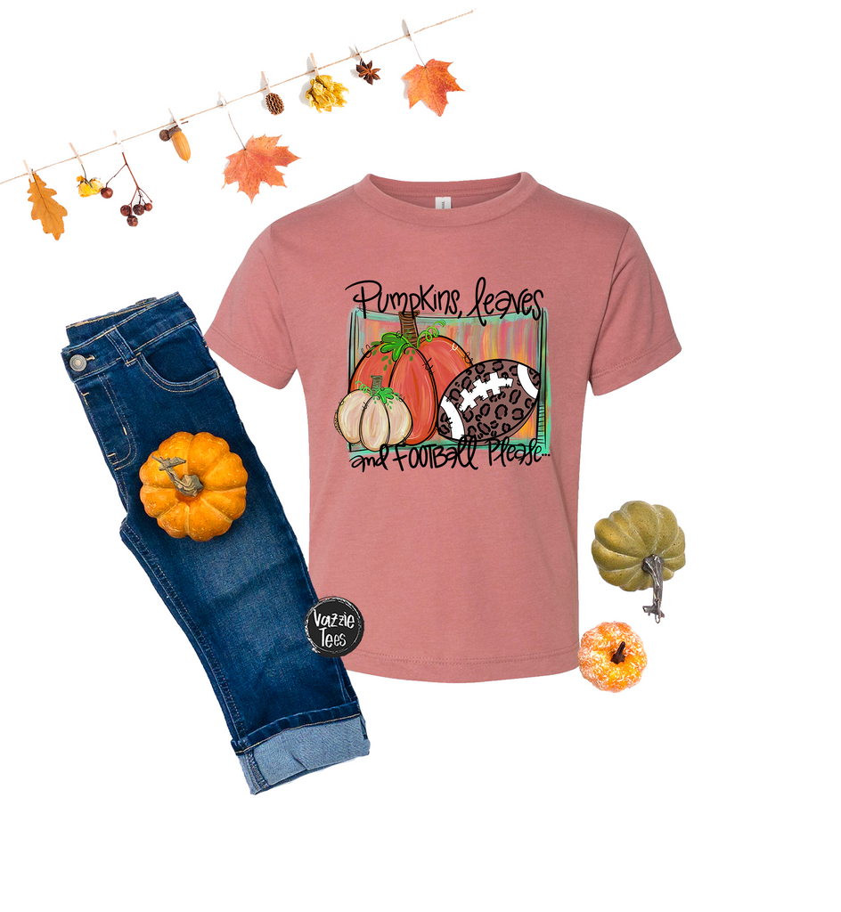 Pumpkin Leaves & Football Please Shirt - Vazzie Tees