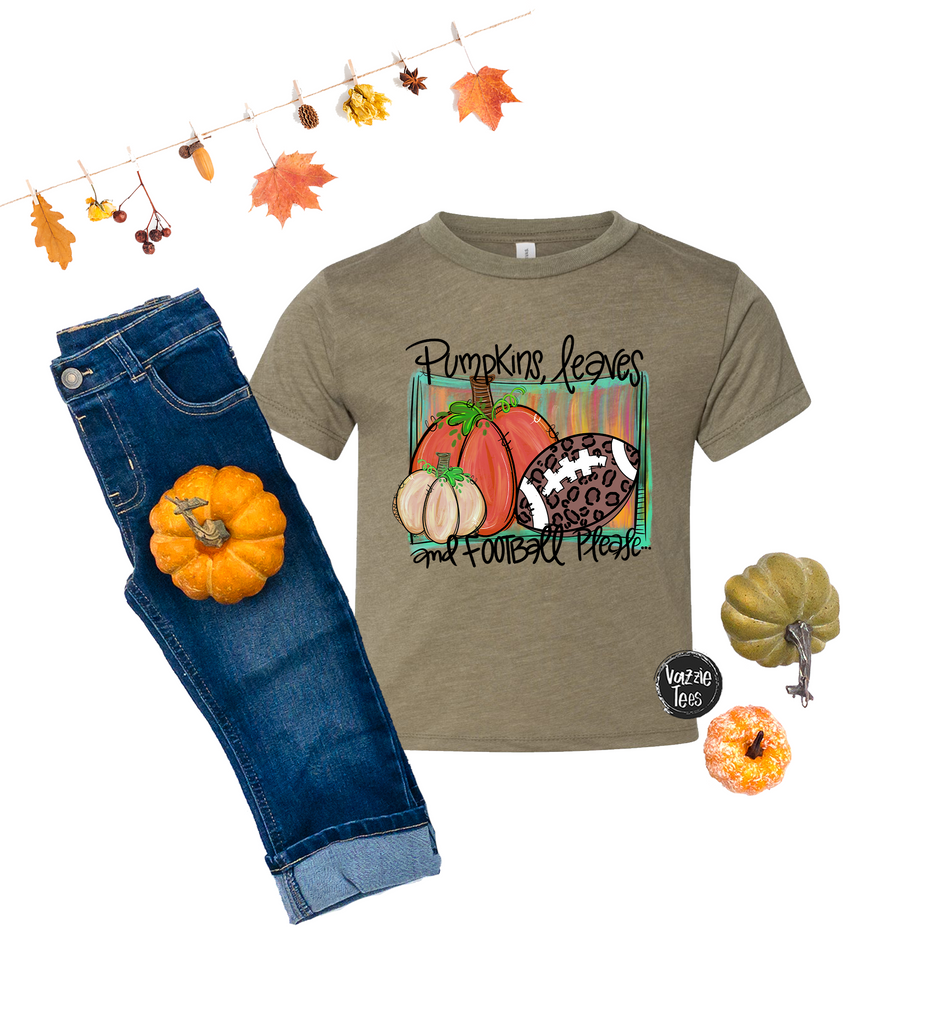 Pumpkin Leaves & Football Please Shirt - Vazzie Tees