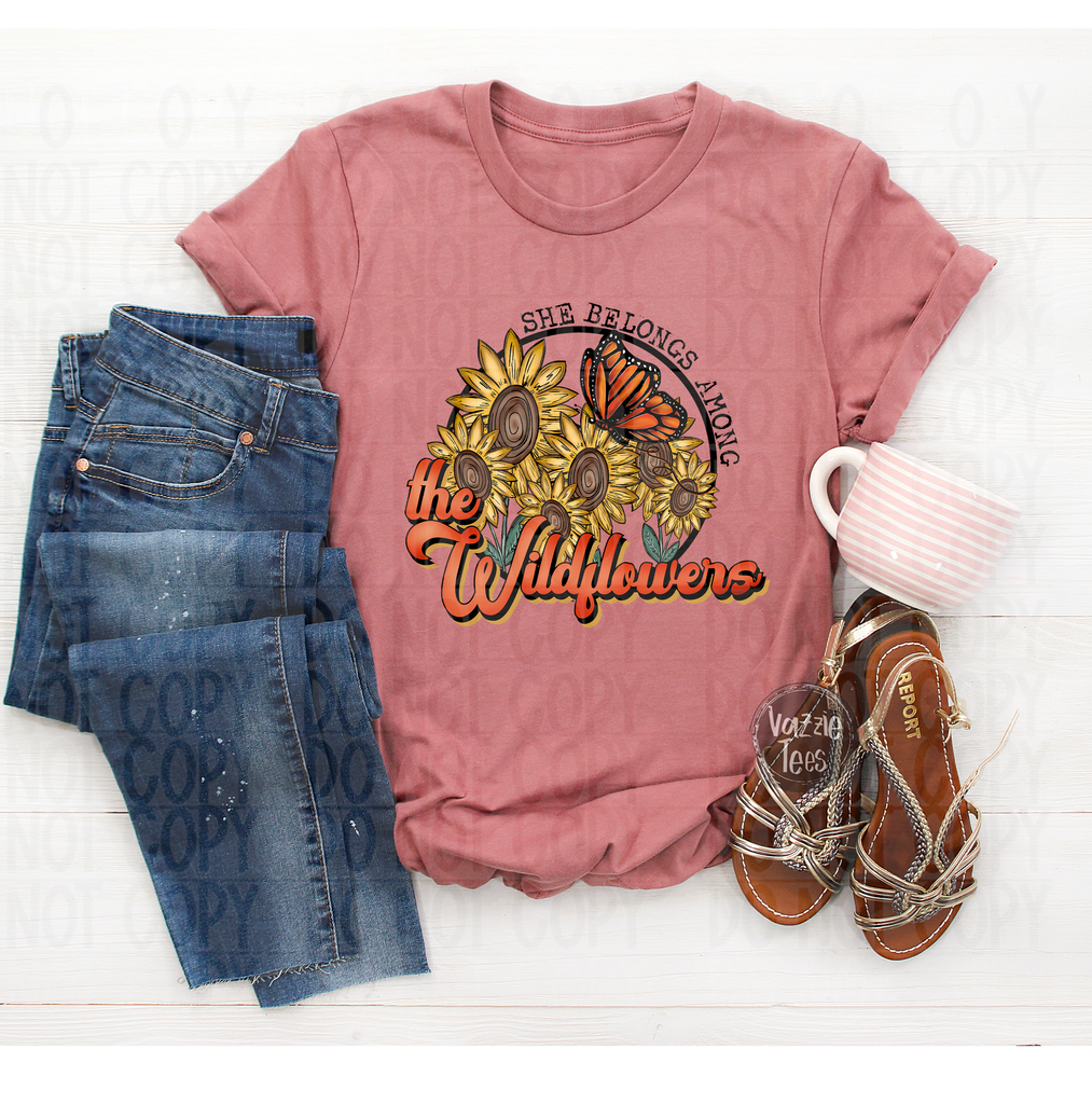 She Belongs Among the Wildflowers Shirt - Vazzie Tees