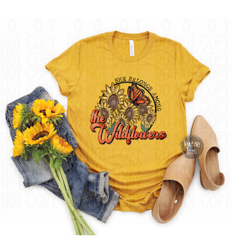 She Belongs Among the Wildflowers Shirt - Vazzie Tees
