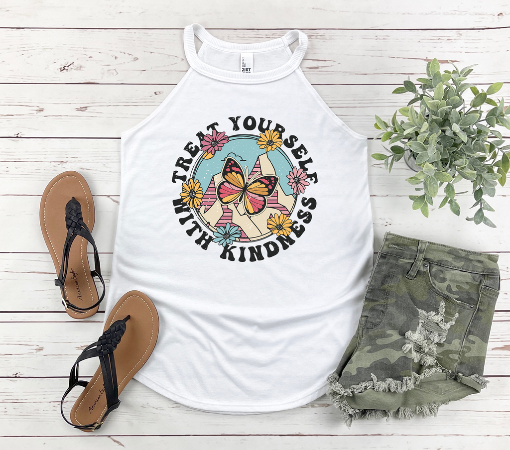 Treat Yourself with Kindness Rocker Tank Top