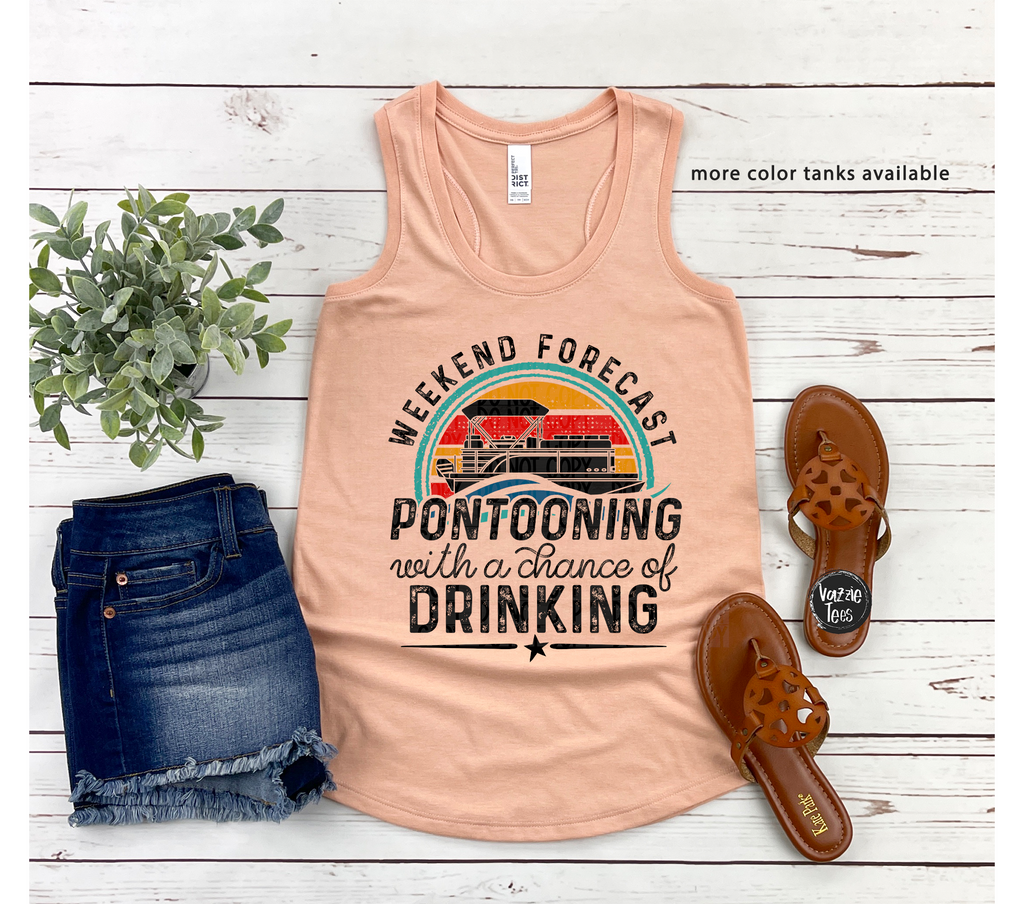 Weekend Forecast Pontooning Racerback Tank Top