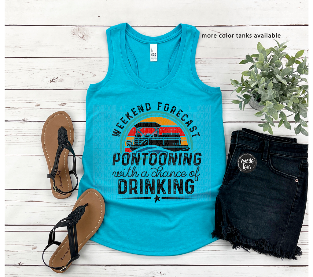 Weekend Forecast Pontooning Racerback Tank Top