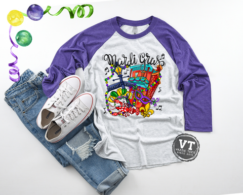 Peace Love Mardi Gras Kids & Adult Tees