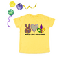 Peace Love Mardi Gras Kids & Adult Tees