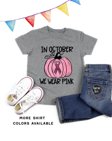 In October We Wear Pink Leopard Pumpkin Shirt
