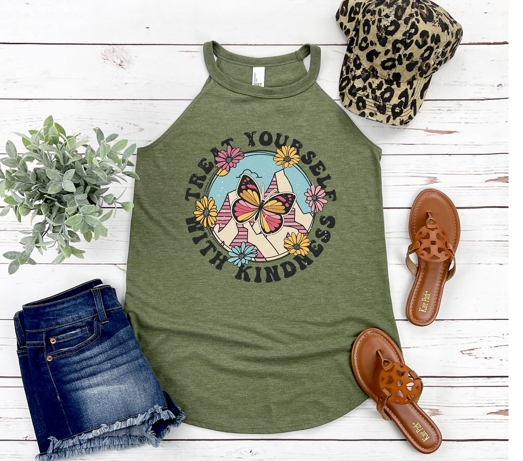 Treat Yourself with Kindness Rocker Tank Top